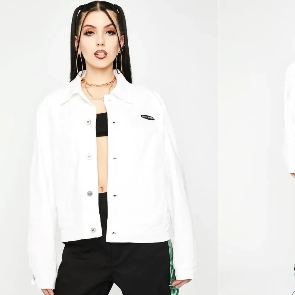 Local‎ Heroes Women's White Denim 100% Cotton Jacket size Small